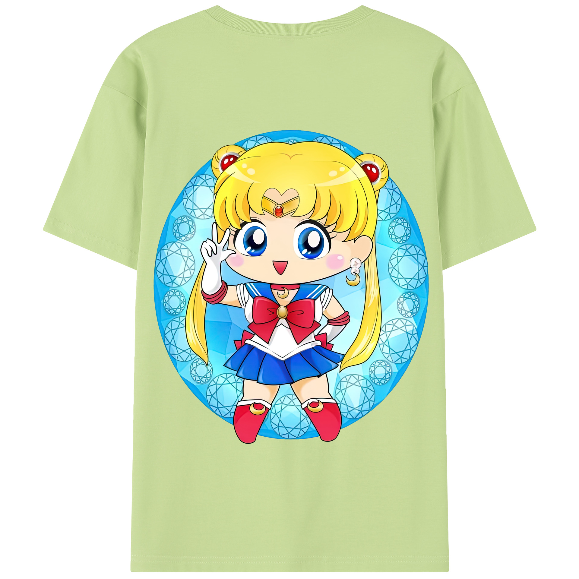 （画像用） 美少女戦士セーラームーン 月野 うさぎ つきの うさぎ Sailor Moon Tsukino Usagi 綿100％半袖Tシャツ（背面プリント）